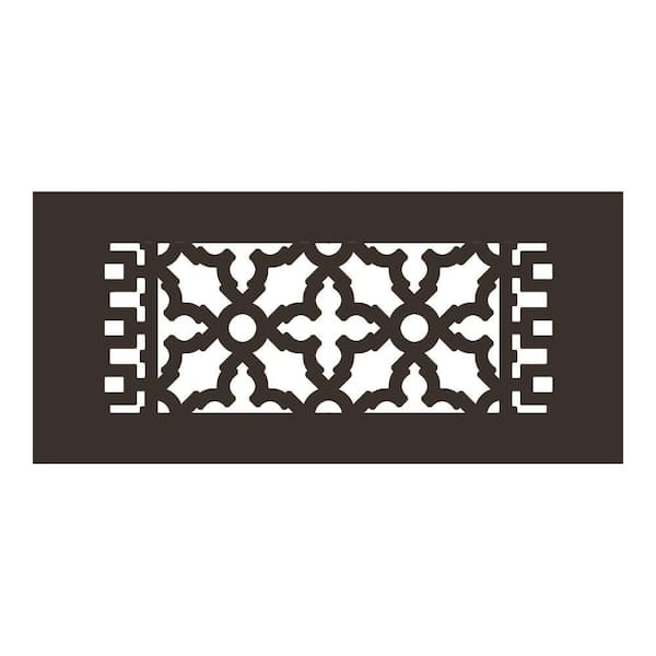 Reggio Registers Scroll Series 4 in. x 10 in. Aluminum Grille, Oil Rubbed Bronze without Mounting Holes
