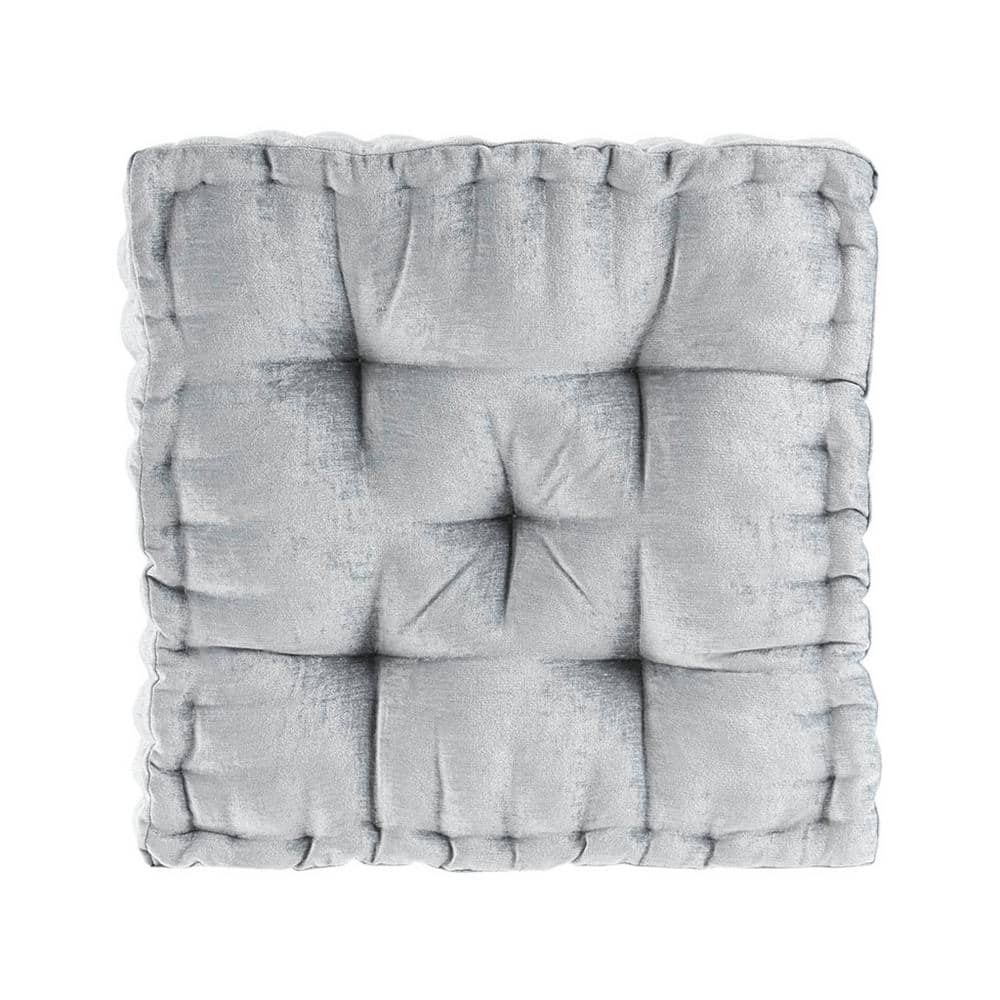 Gray Scalloped Edge Design Square Poly Chenille Floor Pillow Cushion 20 in. x 20 in. Throw Pillow price history on PriceWatchPro