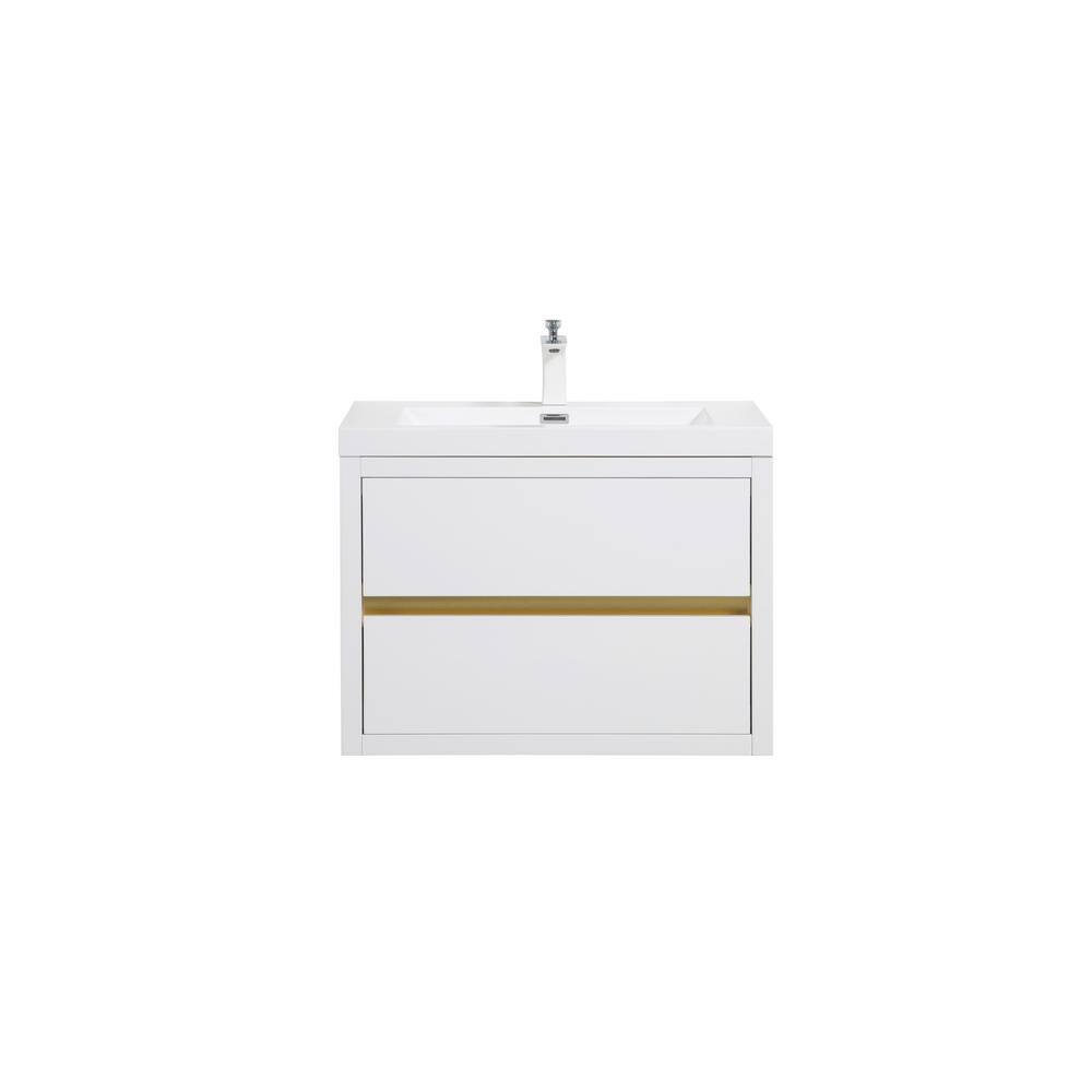 Lafarre 29.53 in. W x 19.69 in. D Single Sink Floating White Bath Vanity with White Stone Resin Top Assembled price history on PriceWatchPro