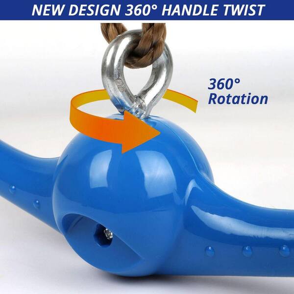 Blue Ninja-Twister Swing with 360° Handle Twist-Spin for Kids