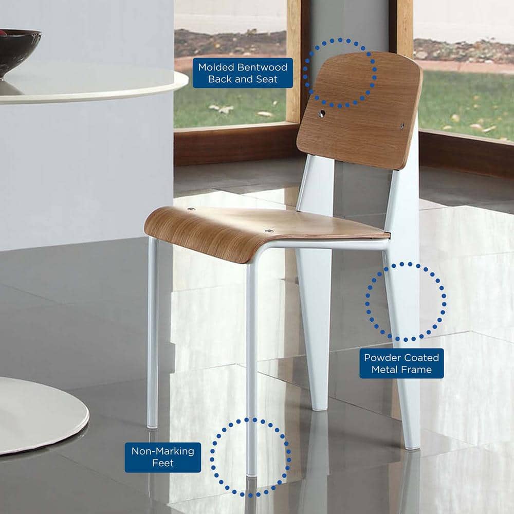 Serene Cabin Solid Wood Dining Chair in Natural White