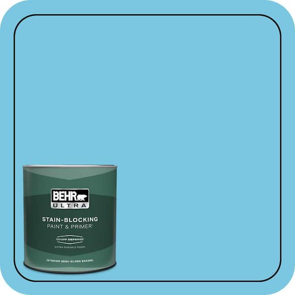 BEHR ULTRA 1 qt. #530B-4 Bliss Blue Extra Durable Semi-Gloss Enamel Interior Paint & Primer