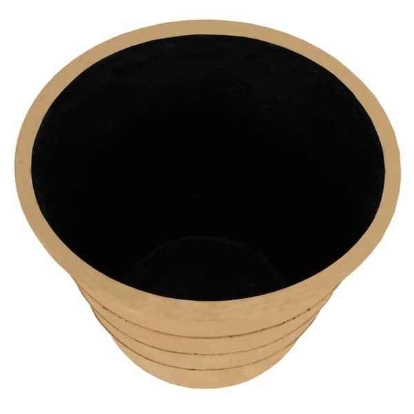 18 in. Sorrento Large Washed Sand Cast Stone Pot (18 in. D x 14.5 in. H)