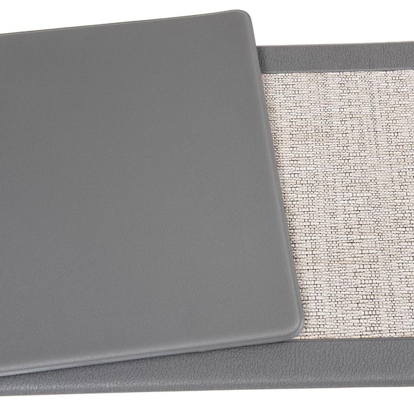 World Rug Gallery Stripe Textline 18x47 Gray Anti-Fatigue Standing Mat