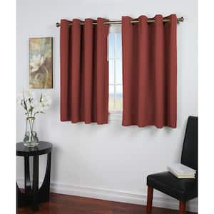 Garnet Polyester Solid 56 in. W x 54 in. L Grommet Blackout Curtain