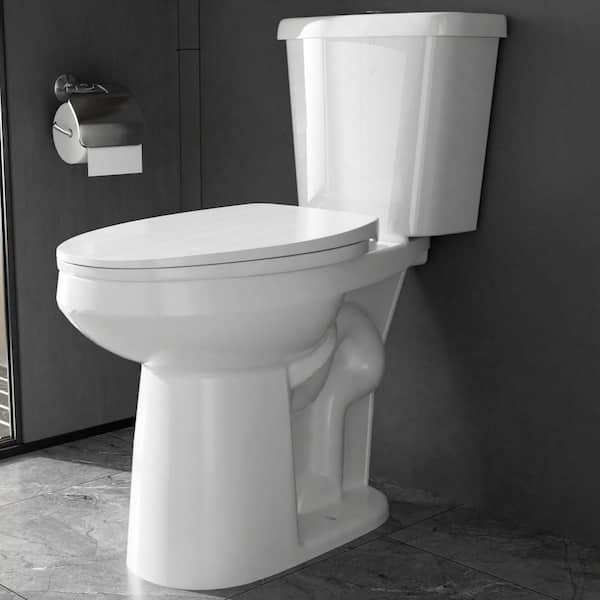 WetBase 21 in. Extra Tall 2-Piece Toilet 1.1/1.6 GPF Dual Flush Elongated Toilet in White 12 in. Rough in with Soft Close Seat