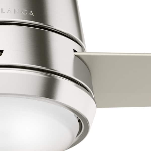 Casablanca Commodus LED 54-in Noble Bronze Integrated LED Indoor Flush Mount Ceiling Fan with Wall-Mounted Remote (3-Blade)