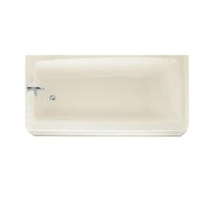 60 in. Fiberglass Left Drain Rectangular Alcove Bathtub in Bisque