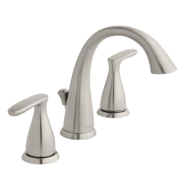 Builders 8 in. Widespread 2-Handle High-Arc popular Bathroom Faucet in Brushed Nickel