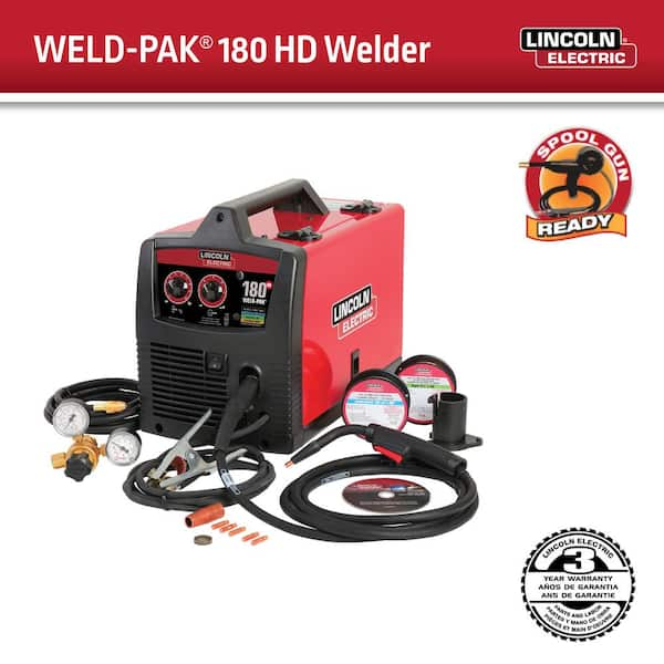 Lincoln Electric 180 Amp Weld-Pak 180i Multi-Process  Stick/MIG/Flux-Core/TIG, 120V or 230V Aluminum Welder with Spool Gun sold  separately K5257-1 