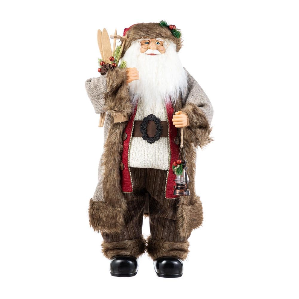 32 in. H Oversized Faux Fur Christmas Woodland Santa Figurine price history on PriceWatchPro