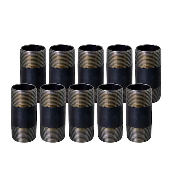 PLUMBFLEX Black Steel Pipe, 1-1/4 in. x 2-1/2 in. Nipple Fitting (Pack of 10)