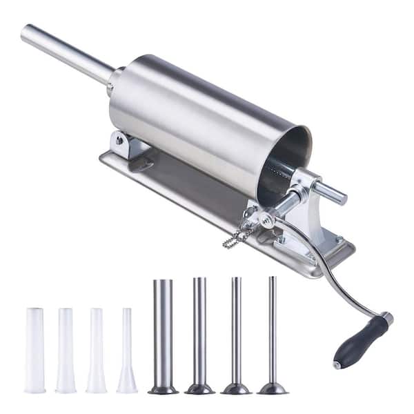 SVOPES Manual Sausage Stuffer, 2.5 L/6 lbs. Horizontal Sausage Machine with U-type Clamp, Made of Food-Grade Stainless Steel