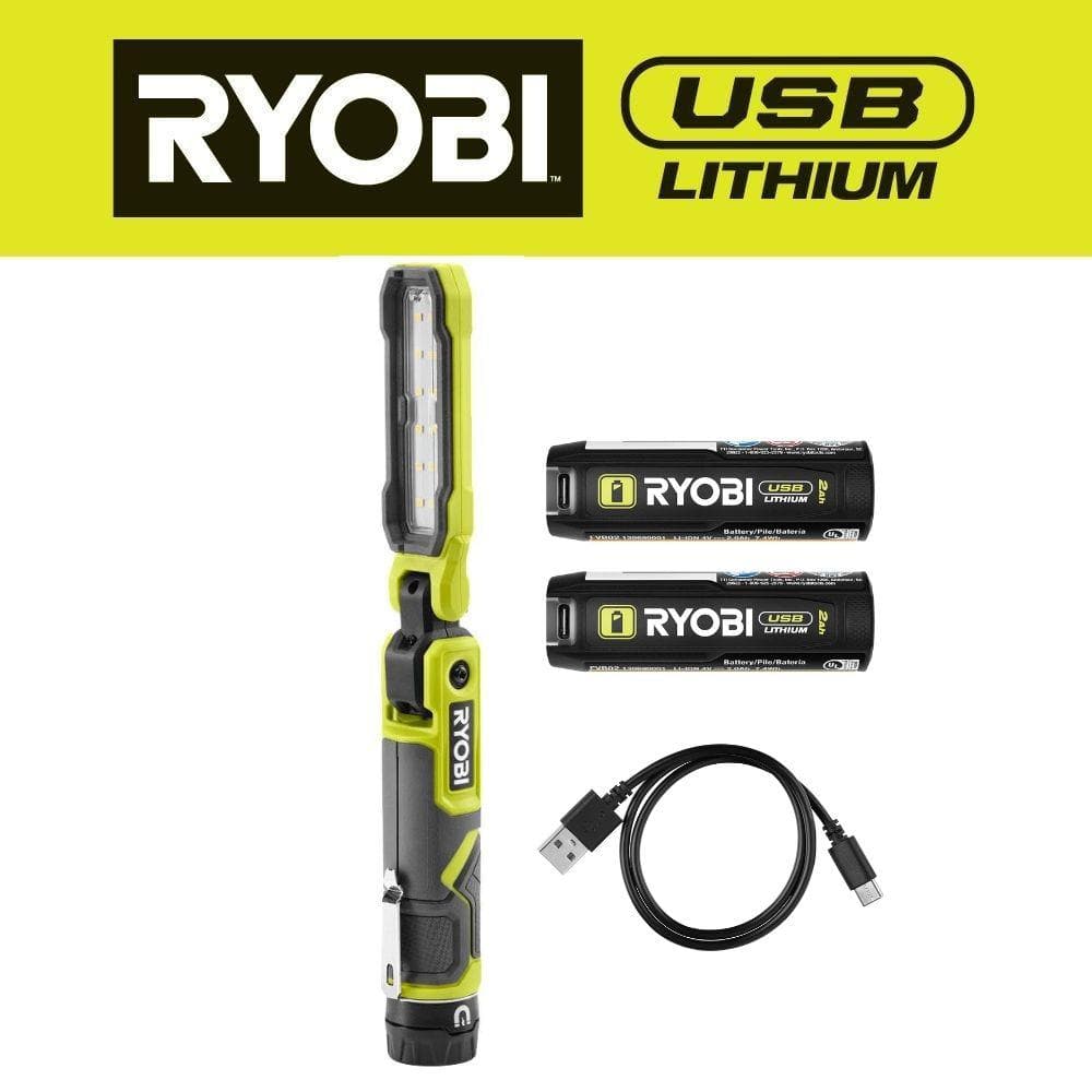 RYOBI BLT-127 バッテリーライト 2個セット RYOBI USB Lithium Inspection Light Kit with 2.0 Ah Battery