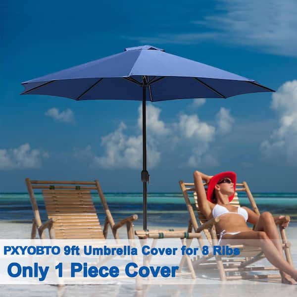 8 foot patio umbrella replacement canopy OGETFUUR 8 Rib Replacement Canopy, Patio Umbrella Replacement Canopy for 9 ft. Umbrella, Only The Top Cover, Navy Blue