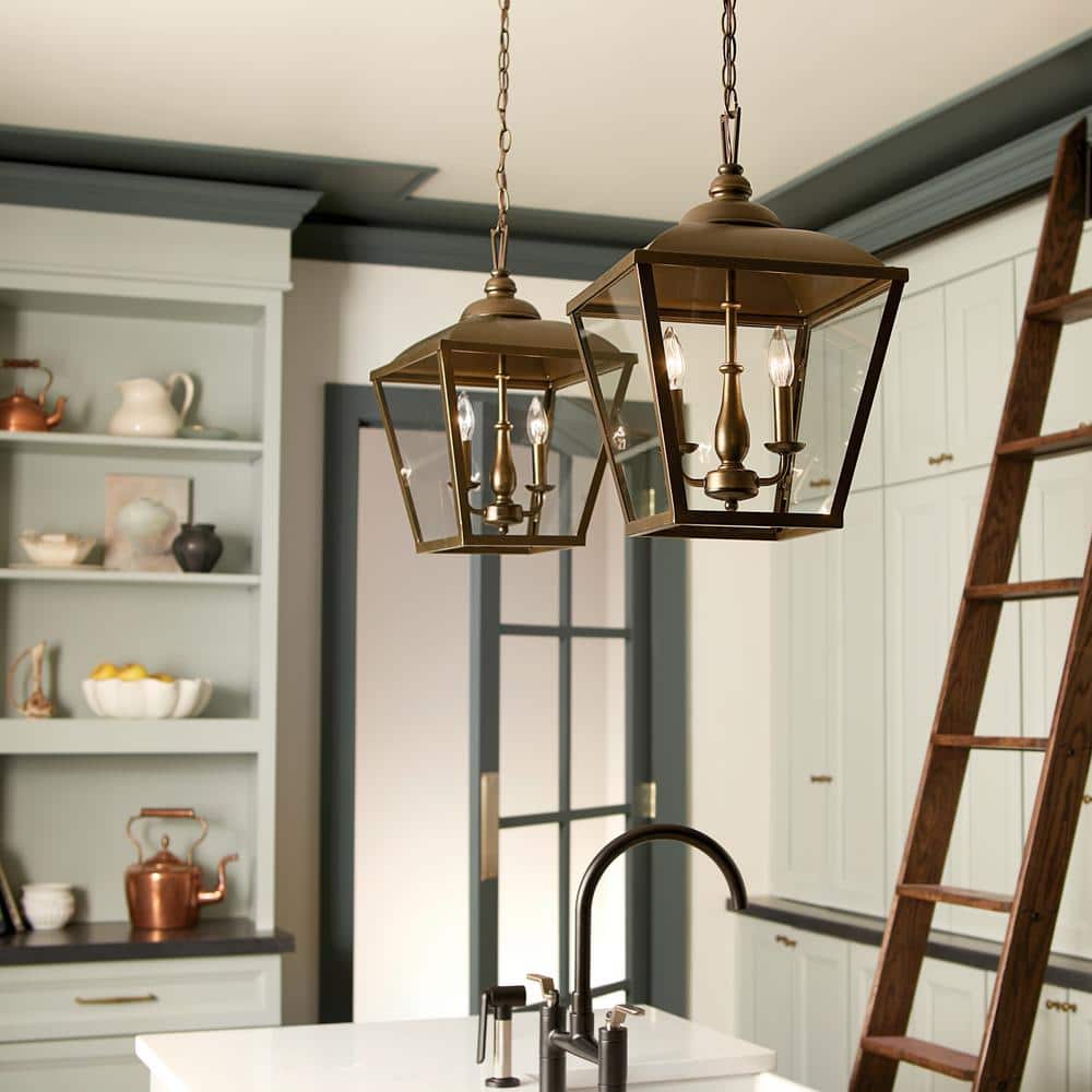 KICHLER Dame 2-Light Character Bronze Vintage Lantern Foyer