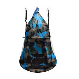 Children's Camo Tree Disc Swing Tent - Indoor/Outdoor Hanging Rope Swing Hangout Kit
