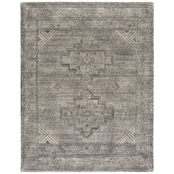 Kenya 8 ft. x 10 ft. Ivory/Charcoal Tribal Area Rug