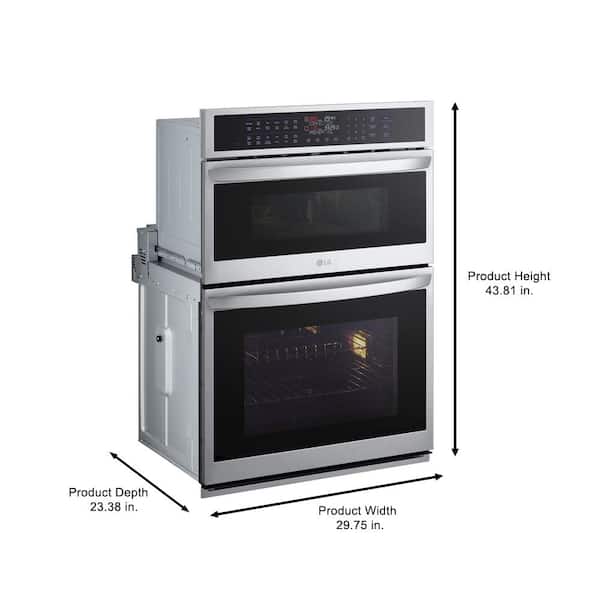 LG Studio 6.4 Cu. ft. Stainless Steel Combination Double Wall Oven with Air Fry