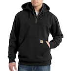 Men's 4X Large Black Cotton/Polyester Rain Defender Paxton Heavyweight Hooded Zip Mock Sweatshirt