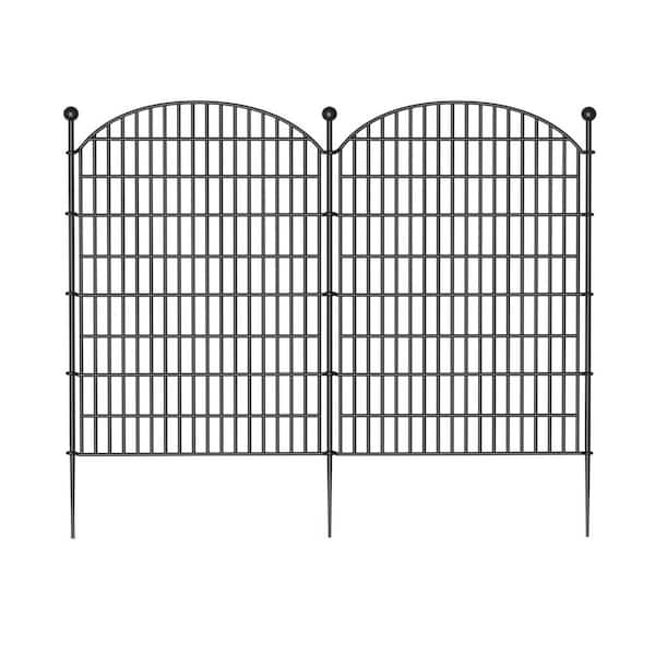FAWEY TRED INC 43.78 in 10 Panels No Dig Decorative Garden Fence, Rustproof Metal Animal Barrier Ground Stakes Fencing