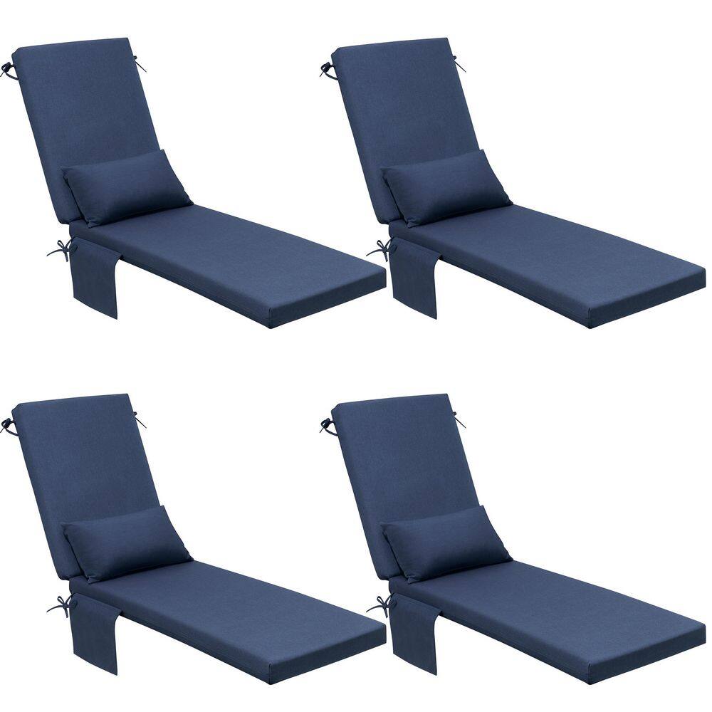 4-Piece Outdoor Chaise Lounge Cushion with Pockets 80 in. x 23 in. x 2.8 in. Thickened Patio Chair Cushions in Navy Blue price history on PriceWatchPro