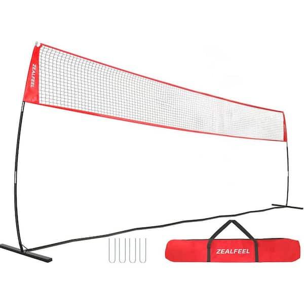 Adjustable Portable 20 ft. Volleyball Training Net with Carry Bag for Outdoor Practice
