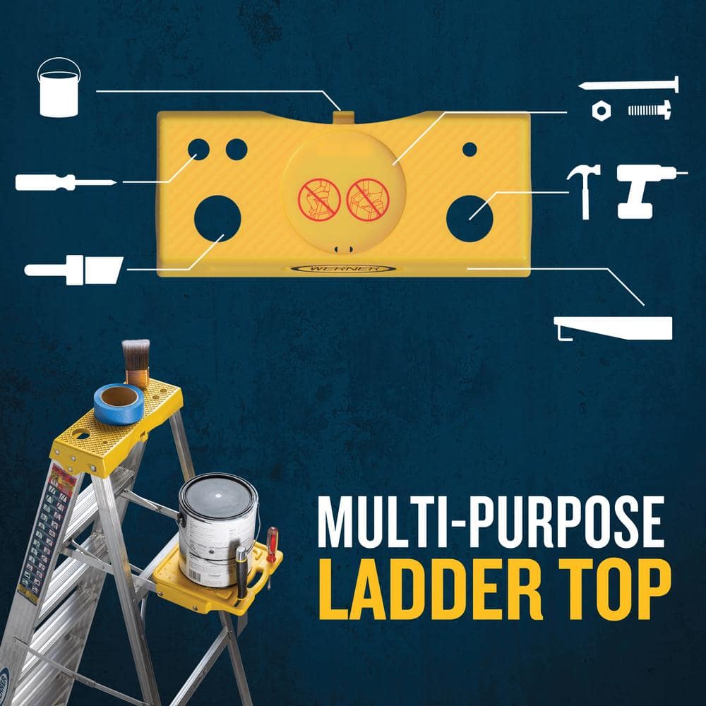 4ft Aluminum Single-Sided Step Ladder with Tool Tray