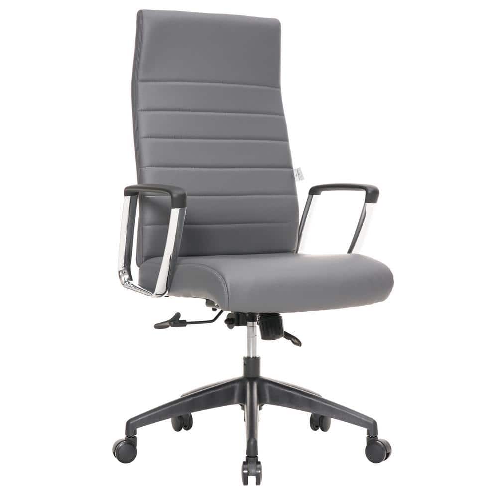 Leisuremod Hilton Modern High Back Adjustable Height Leather