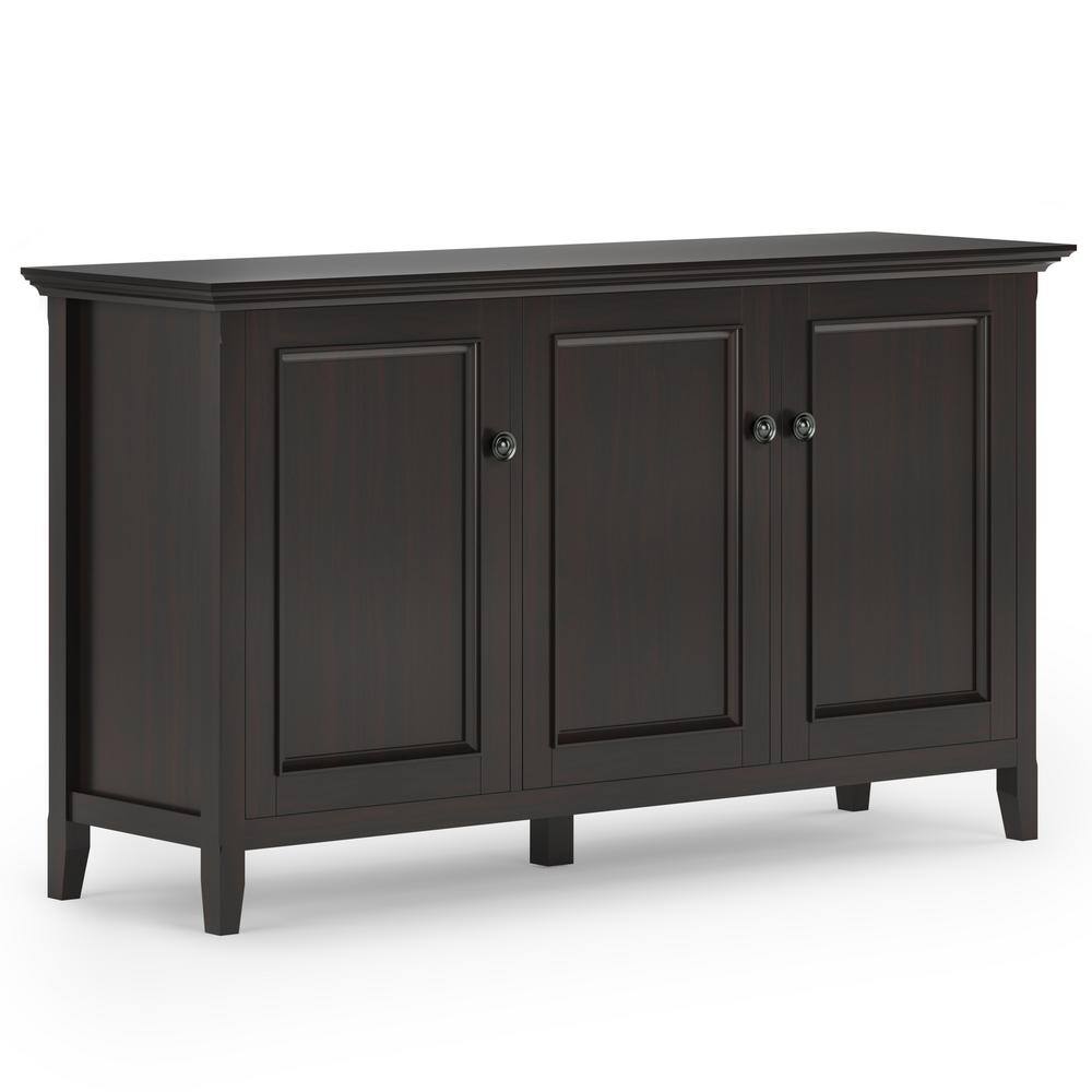 Simpli Home - Amherst Wide 3 Door Storage Cabinet - Hickory Brown