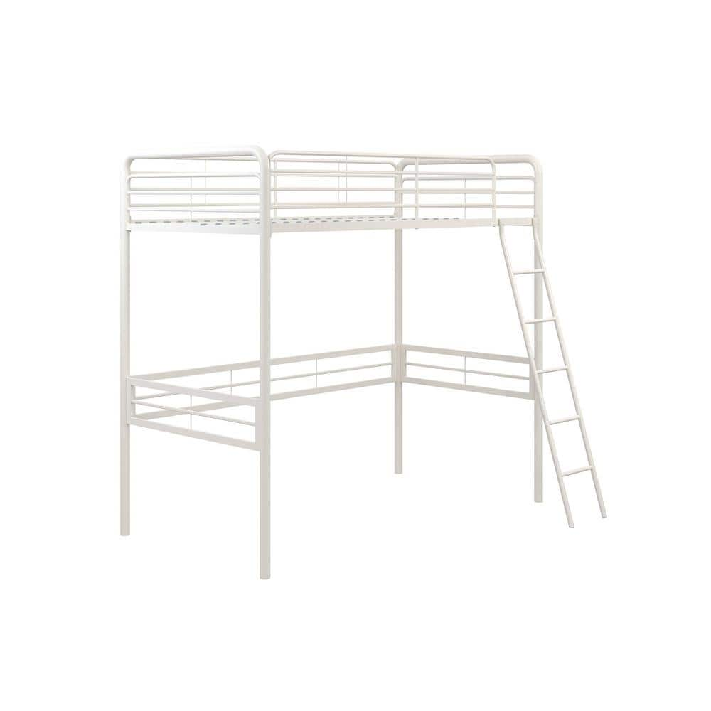 DHP Olivia White Metal Twin Loft Bed DE34147 - The Home Depot