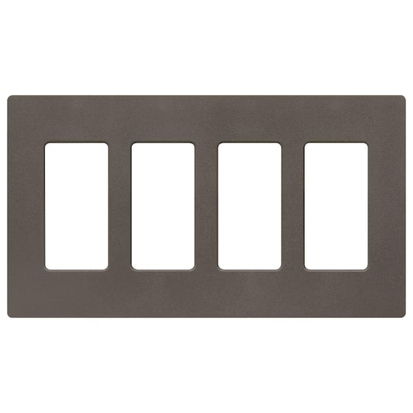 Lutron Claro 4 Gang Wall Plate for Decorator/Rocker Switches, Satin, Truffle (SC-4-TF) (1-Pack)
