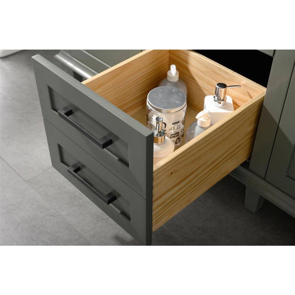 Pewter Green 54" Double Sink Vanity with Blue Lime Stone Top