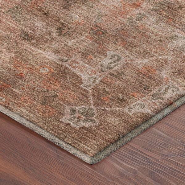Mayfield Premium Machine Washable Abstract AMF2298 Coral 3 ft. x 5 ft. Area Rug