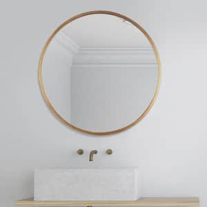 Round Gold/Copper Bathroom Framed Decorative Wall Mirror ( 20 in. H x 20 in. W )