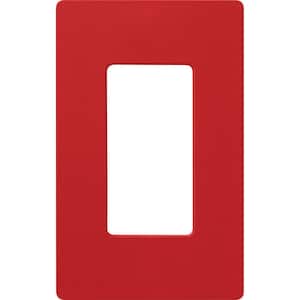 Claro 1 Gang Wall Plate for Decorator/Rocker Switches, Satin, Signal Red (SC-1-SR) (1-Pack)