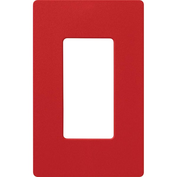 Lutron Claro 1 Gang Wall Plate for Decorator/Rocker Switches, Satin, Signal Red (SC-1-SR) (1-Pack)