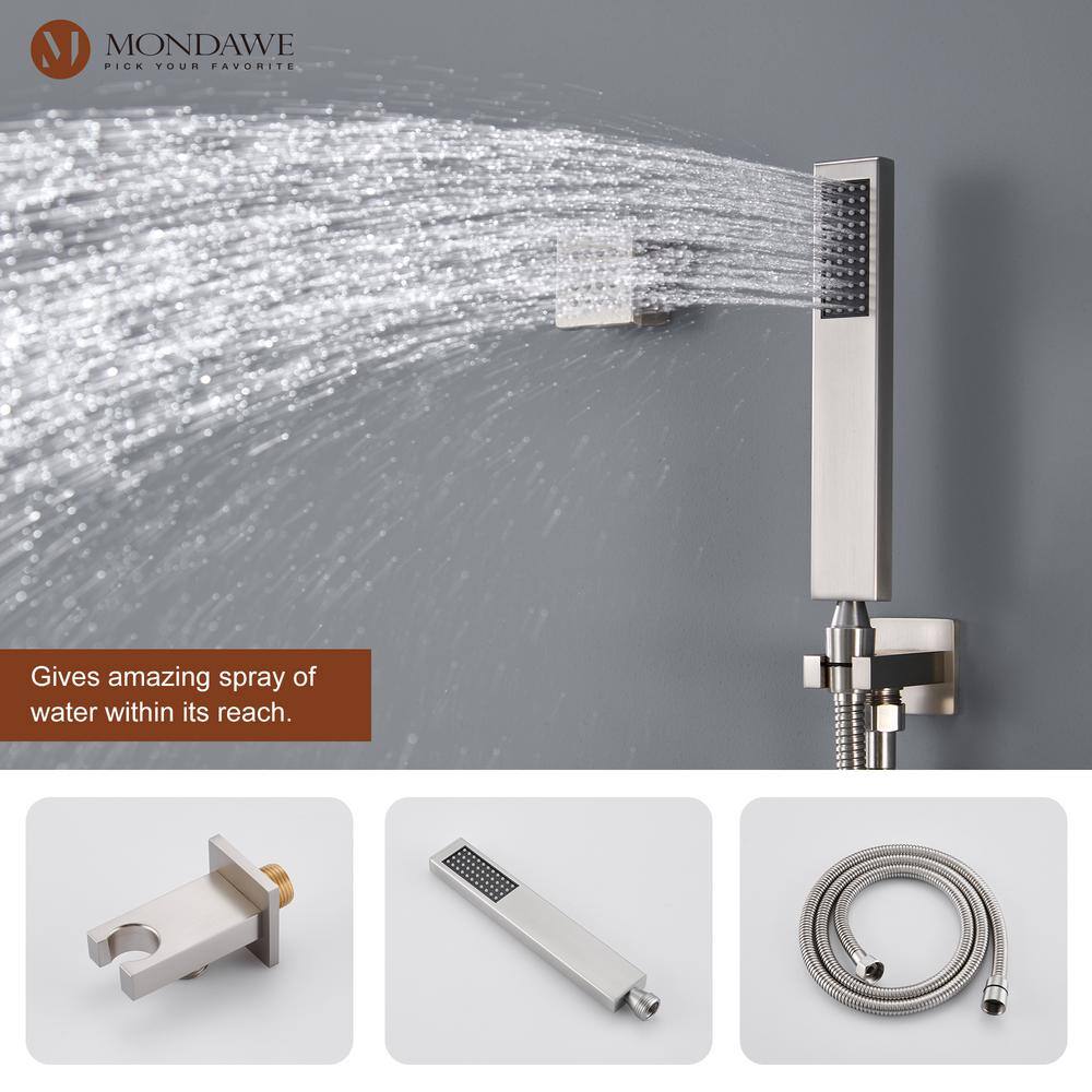 Luxury Brushed Nickel LED Multi-Head Shower System with Bluetooth