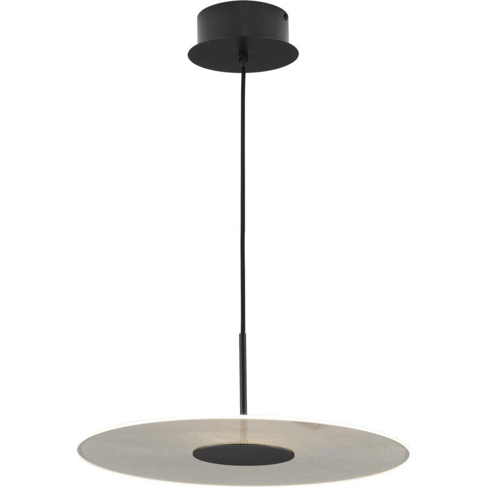 Matte Black LED Pendant Light with Nickel Accents