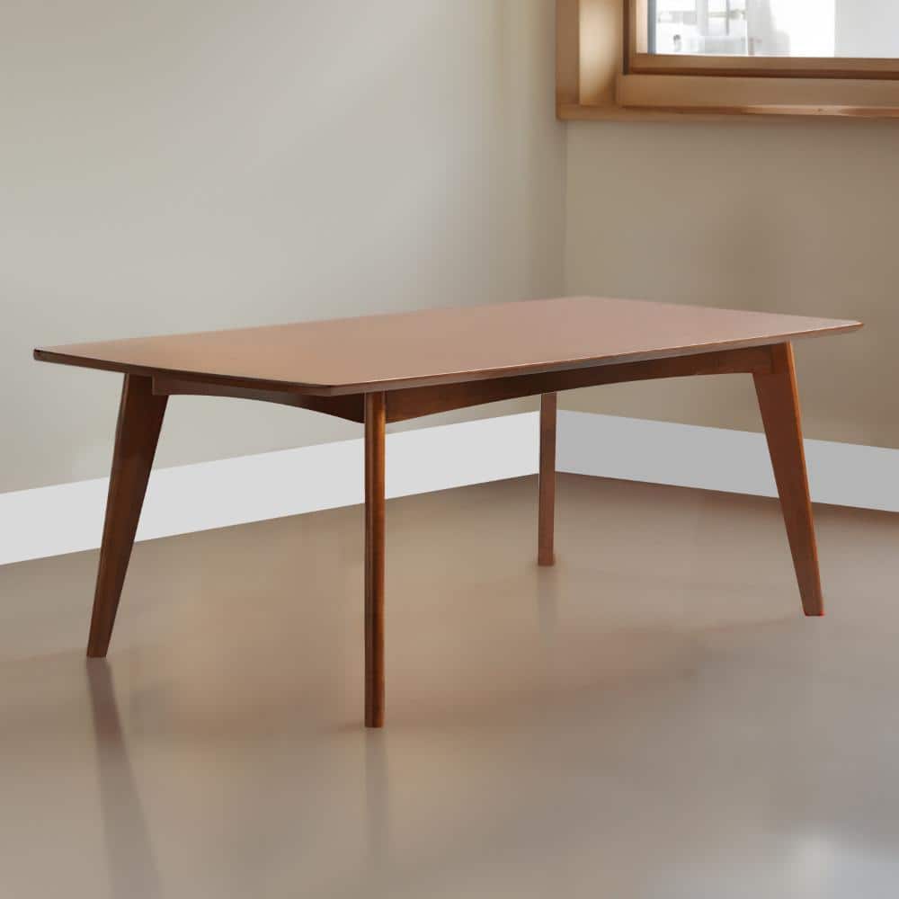 Dark Walnut Mid-Century Modern Rectangular Dining Table