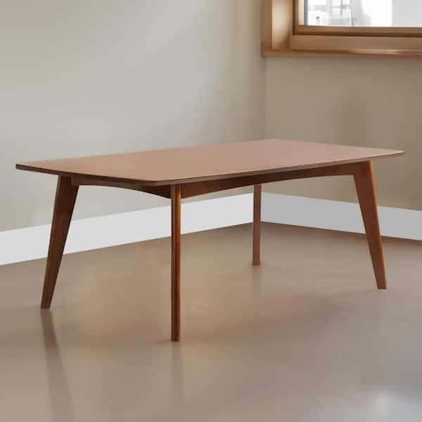 Modern Style Brown Wood 40 in. 4 Legs Dining Table Seats 6