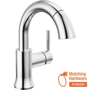 Trinsic Single Handle High Arc Single Hole Bathroom Faucet with Pull-Down Spout in Chrome
