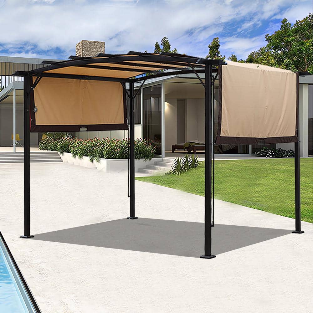 Cesicia 12 ft. x 9 ft. Steel Patio Sun shelter Pergola Grape Gazebo ...