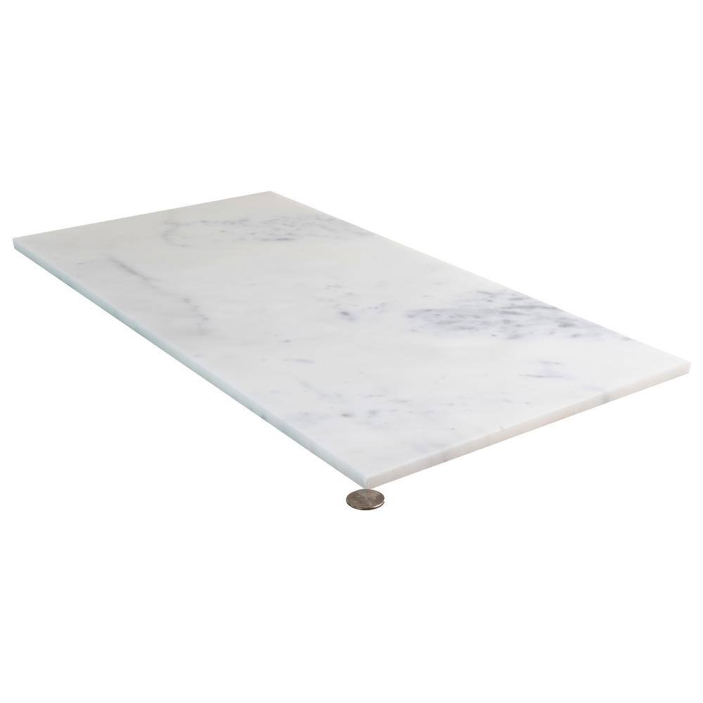 White Polished Marble 12" x 24" Large Format Tile