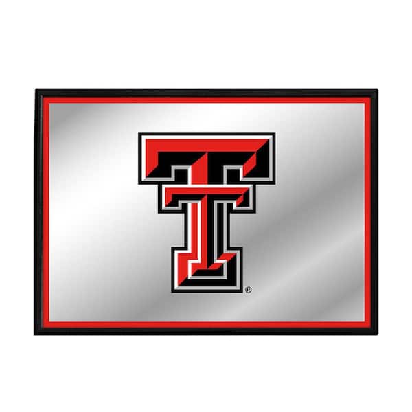 The Fan-Brand 28 in. X 19 in. Texas Tech Red Raiders Framed Mirrored Decorative Sign