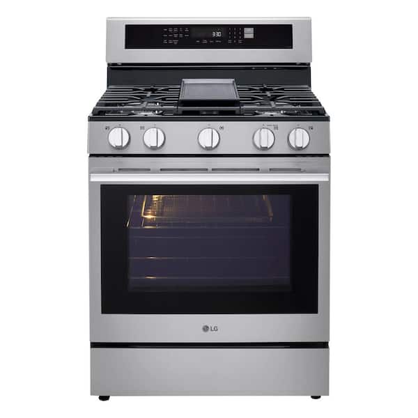 6.3 cu. ft. Smart True Convection InstaView Gas Range Single Oven with Air Fry in Printproof Stainless Steel