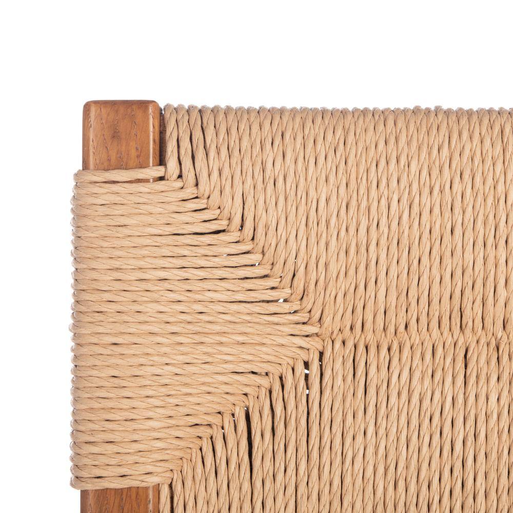 Coastal Farmhouse Black Rattan and Cane Slat Side Chair