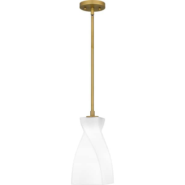 Quoizel Stetson 60-Watt 1-Light Brushed Gold Mini Pendant Light