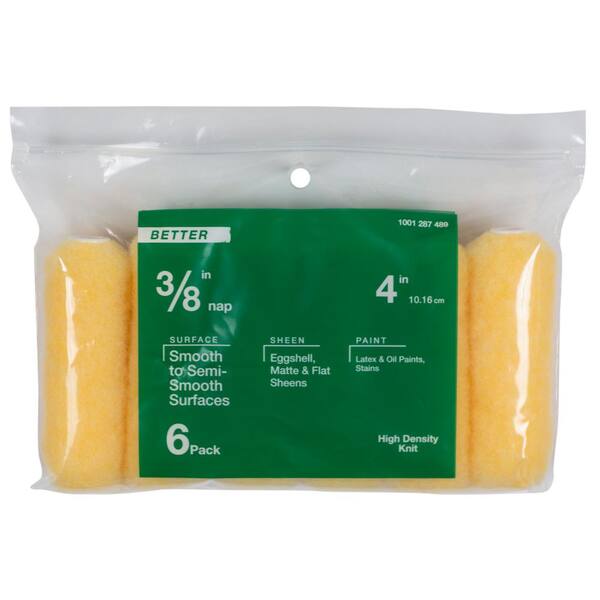 4 in. x 3/8 in. HighDensity Polyester Knit Mini Paint Roller (6Pack