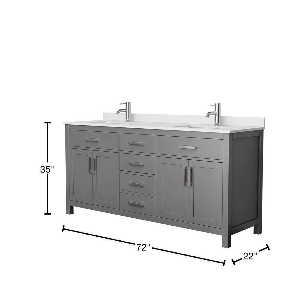Beckett 72" Dark Gray Freestanding Double Bathroom Vanity